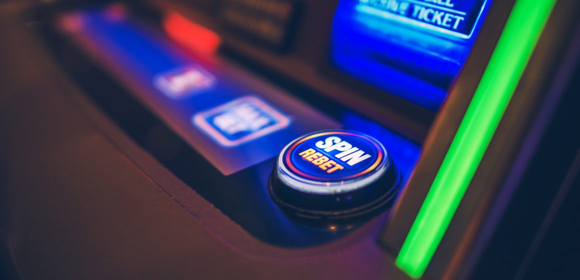 Slot Machine Spin Button Close Up