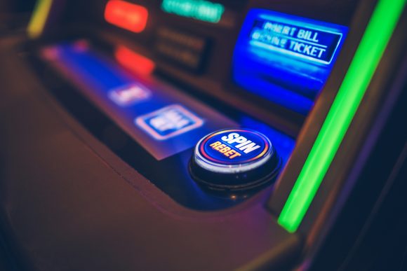 Slot Machine Spin Button Close Up