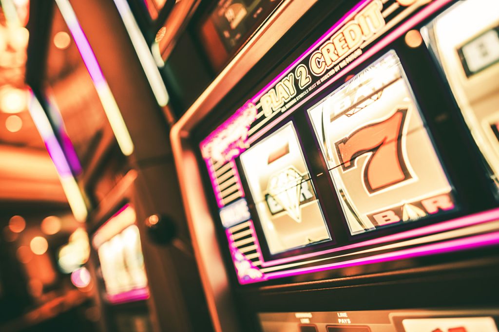Slot machines in a casino
